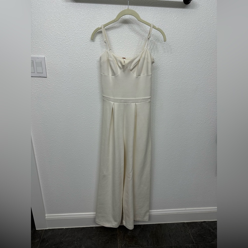Structured Cream Free People Jumpsuit